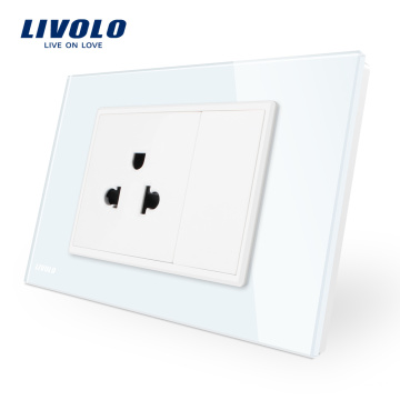 Livolo Hersteller Einscheibensicherheitsglas One Gang US Steckdose Stecker VL-C9C1US-11/12